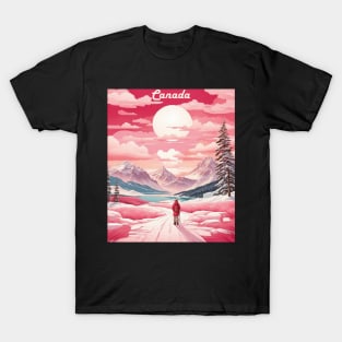 Canada Valentine's Day Vintage Retro Sunrise T-Shirt